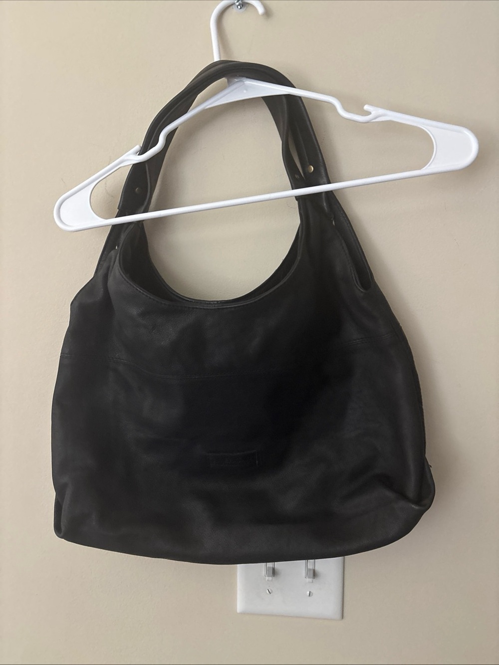 American Leather Black Leather Shoulder Bag